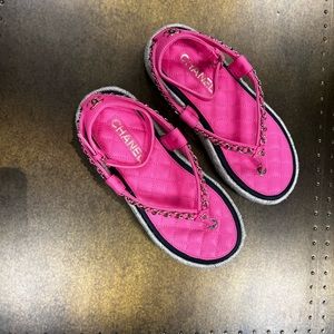 Chanel Chain Leather Sandals